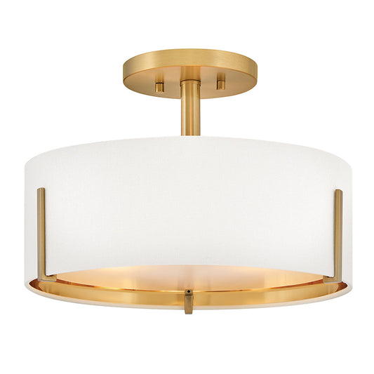 Halle Medium Semi-Flush Mount In Light Brass Finish