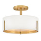 Halle Medium Semi-Flush Mount In Light Brass Finish