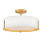 Halle Medium Semi-Flush Mount In Light Brass Finish