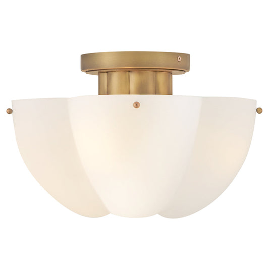 Becca Medium Semi-Flush Mount In Light Brass Finish
