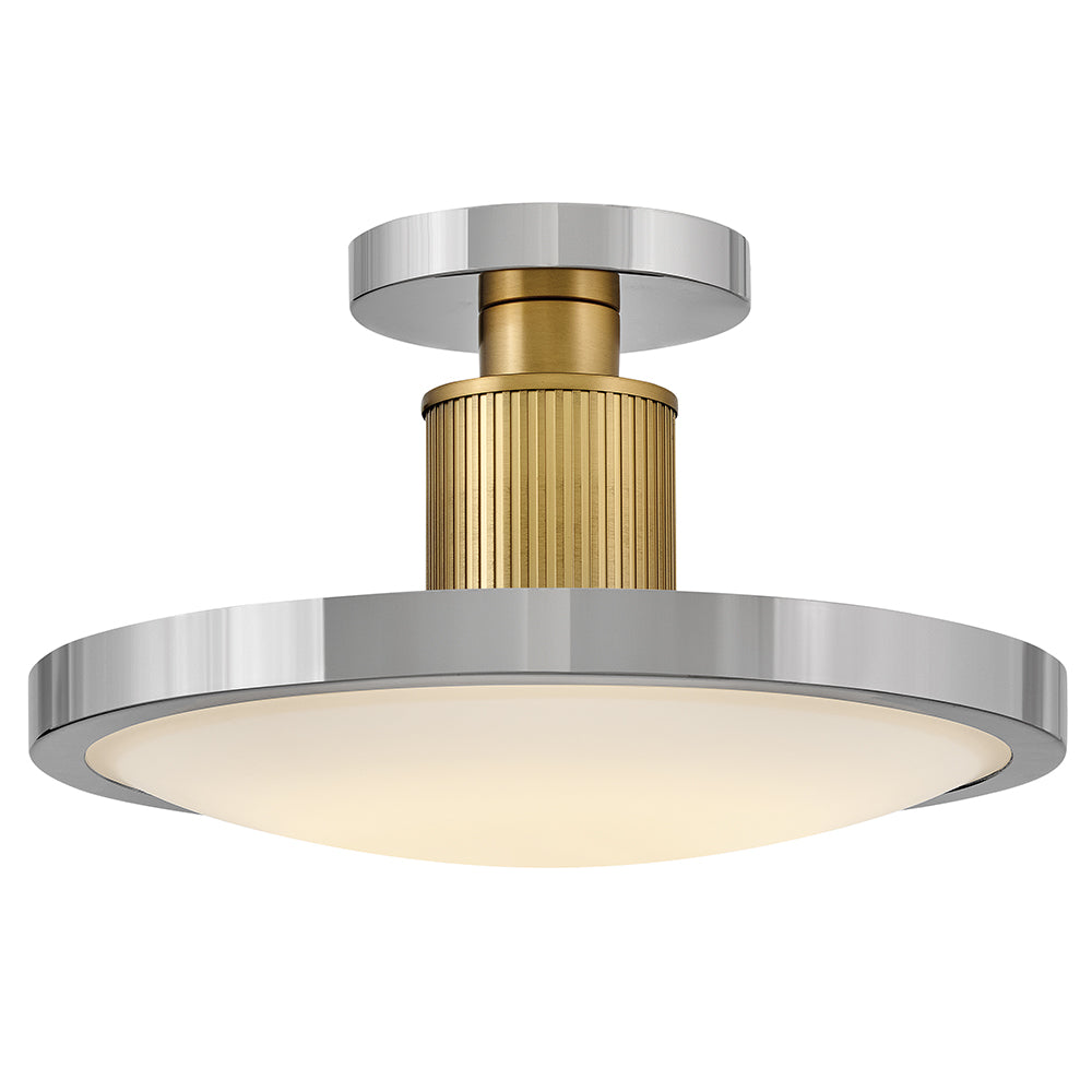 Kieran Medium Semi-Flush Mount In Polished Nickel Finish