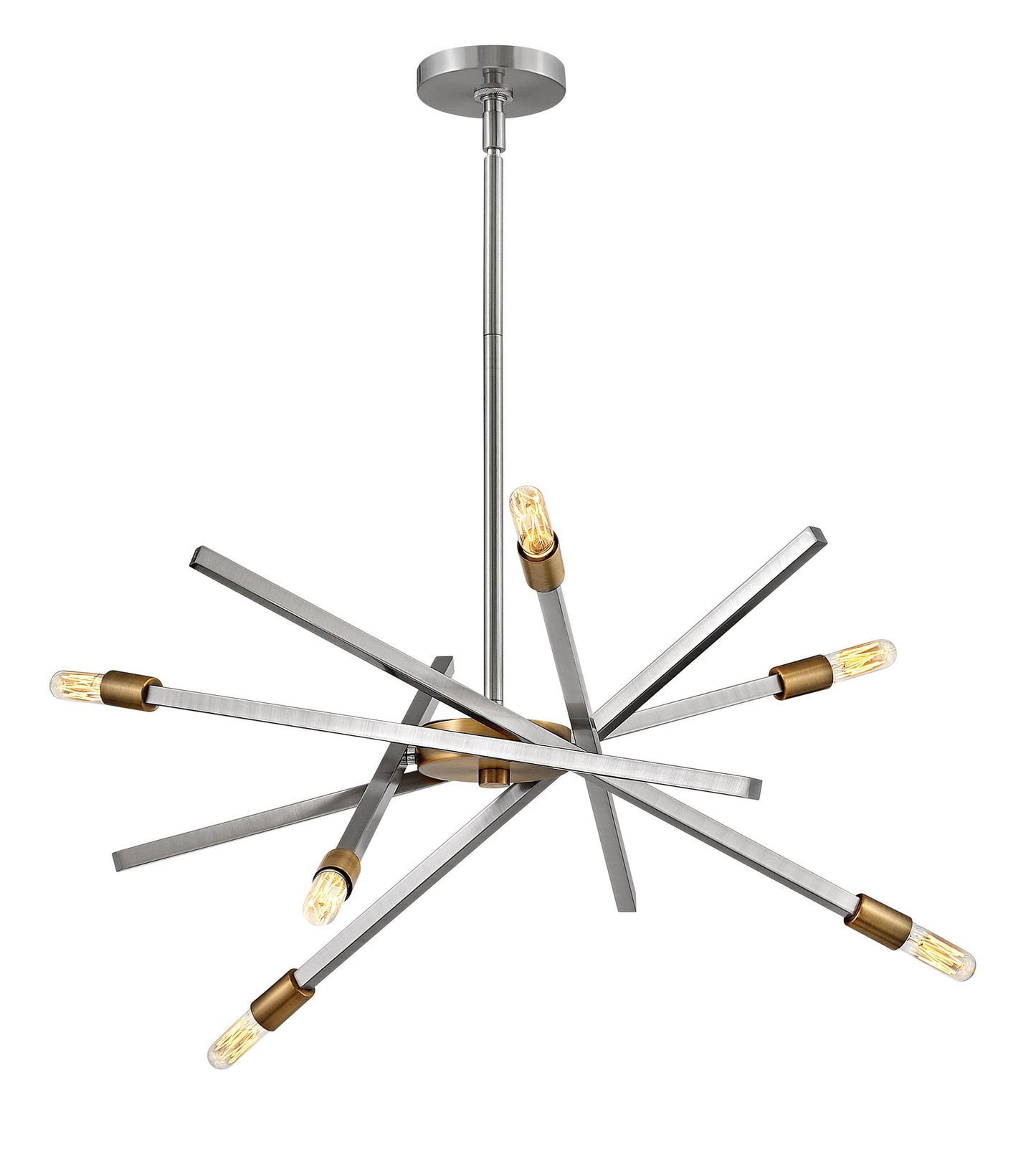 Archer Medium Adjustable Single Tier Chandelier In Brushed Nickel Finish