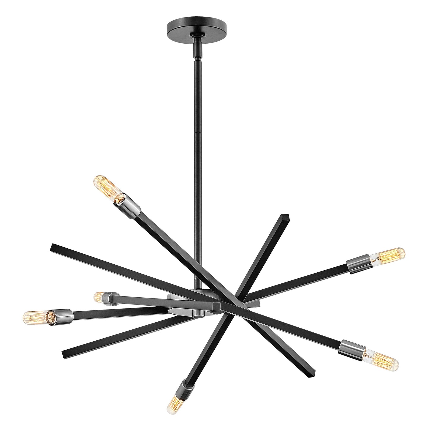 Archer Medium Adjustable Single Tier Chandelier In Black Finish