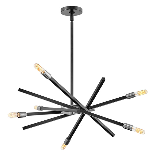 Archer Medium Adjustable Single Tier Chandelier In Black Finish