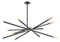 Archer Large Adjustable Single Tier Chandelier In Black Finish