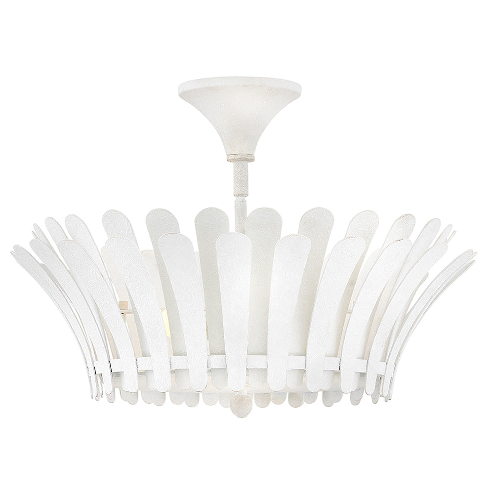 Reina Medium Semi-Flush Mount In White Finish