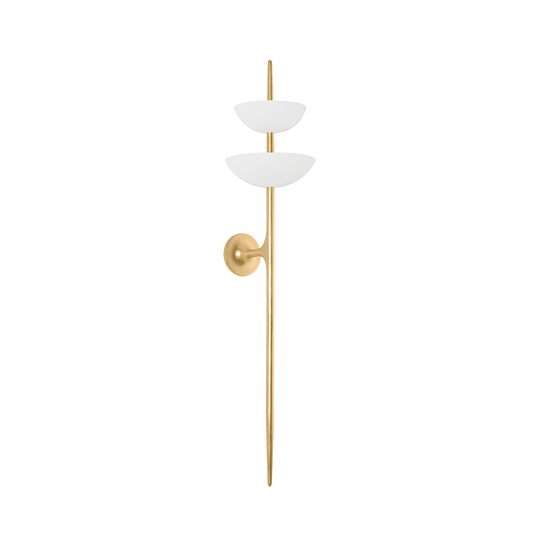 EVANDER Wall Sconce In VINTAGE GOLD LEAF/GESSO WHITE Finish