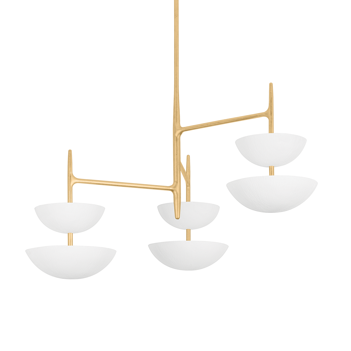 EVANDER Chandelier In VINTAGE GOLD LEAF/GESSO WHITE Finish