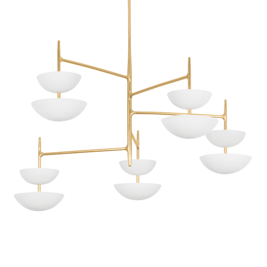 EVANDER Chandelier In VINTAGE GOLD LEAF/GESSO WHITE Finish