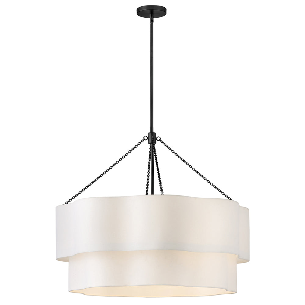 Gwen Medium Drum Chandelier In Black Finish