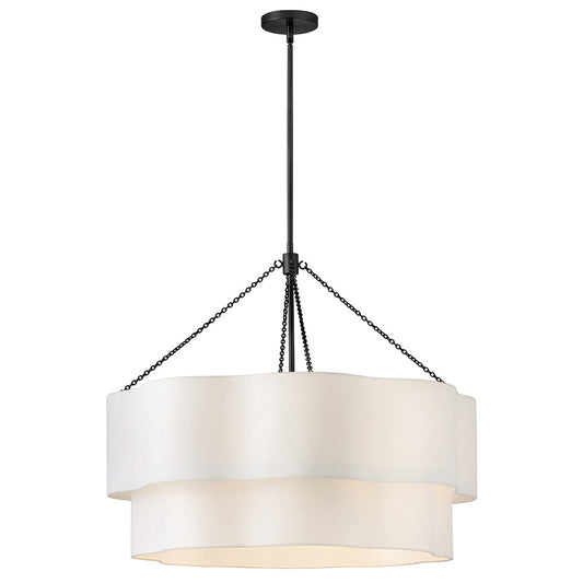 Gwen Medium Drum Chandelier In Black Finish