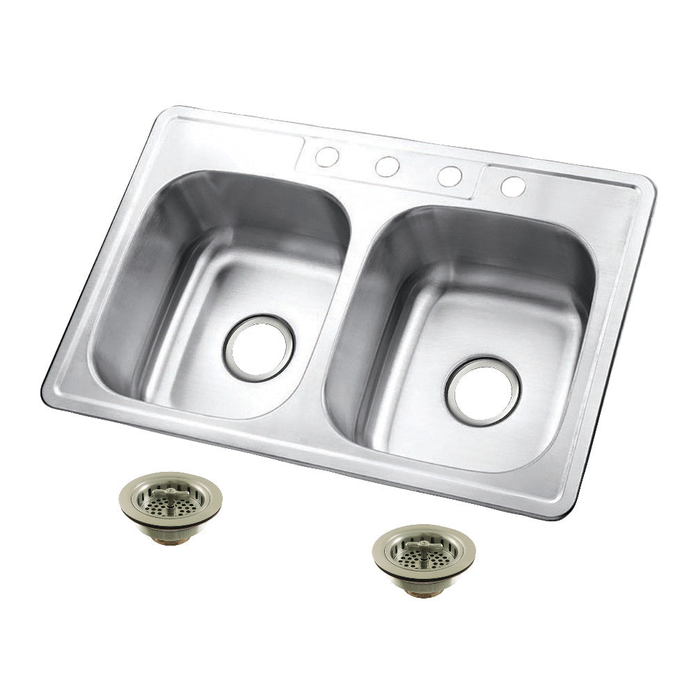 Studio 33 Inch Drop-In Kitchen Sink in Brushed Nickel