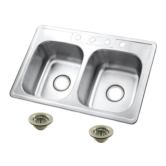 Studio 33 Inch Drop-In Kitchen Sink in Brushed Nickel