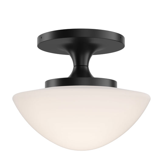 Knox Small Semi-Flush Mount In Black Finish