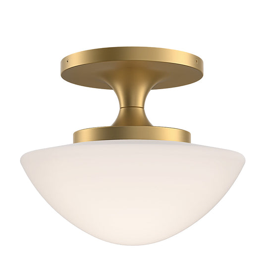 Knox Small Semi-Flush Mount In Light Brass Finish