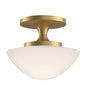 Knox Small Semi-Flush Mount In Light Brass Finish