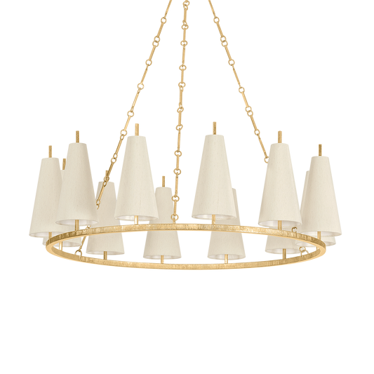 TIRANA Chandelier In Vintage Gold Leaf Finish