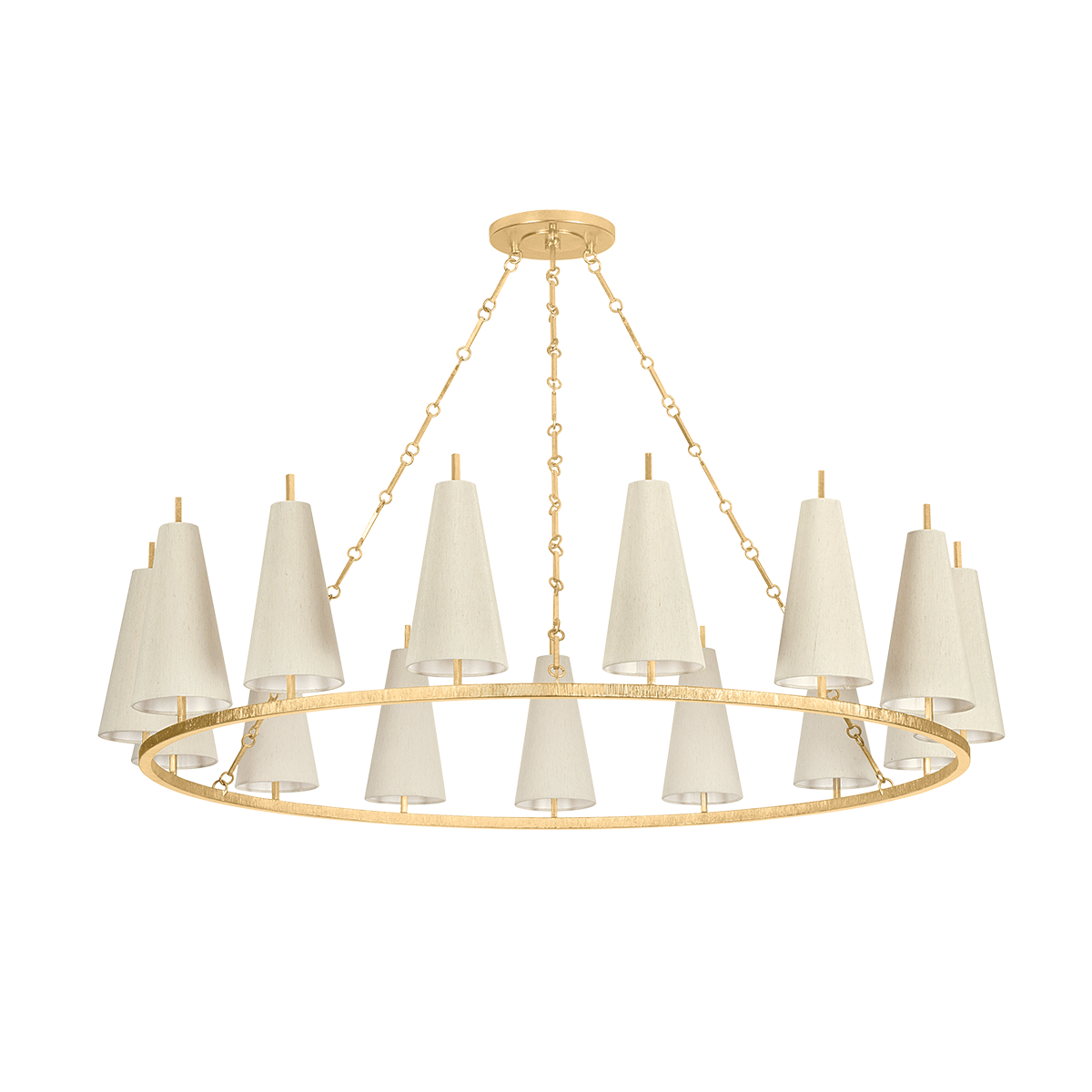 TIRANA Chandelier In Vintage Gold Leaf Finish