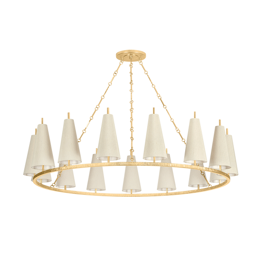 TIRANA Chandelier In Vintage Gold Leaf Finish
