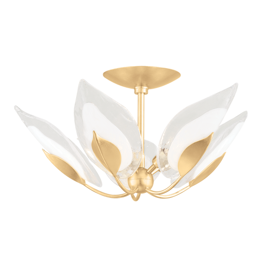 Blossom Semi Flush with Gold Leaf Finish