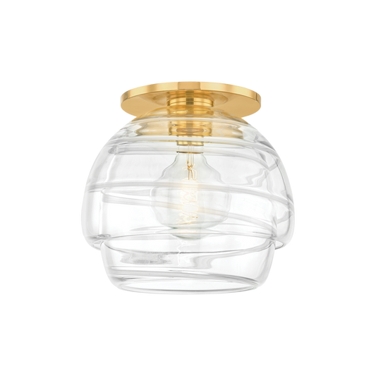 MONTVALE Flush Mount with Aged Brass Finish