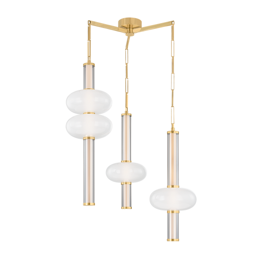 CORBIN Chandelier In Vintage Brass Finish