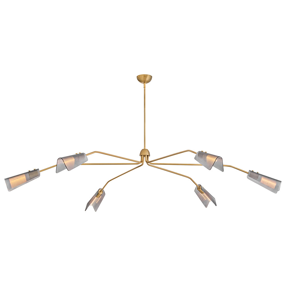 Altman Extra Large Low Profile Chandelier In Light Brass Finish