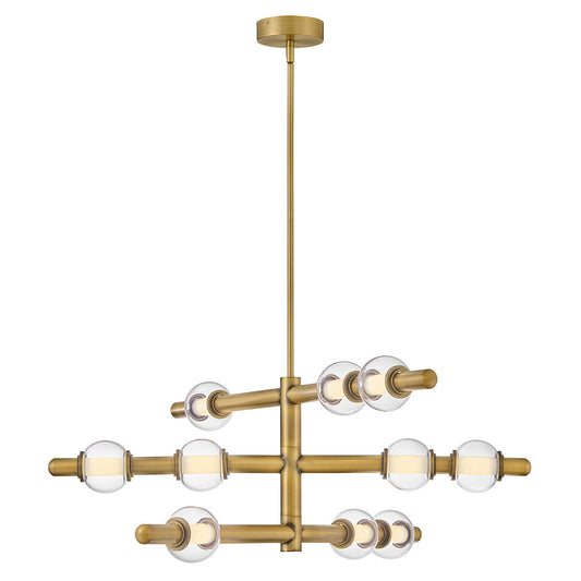 Saxon Large Chandelier In Light Brass Finish