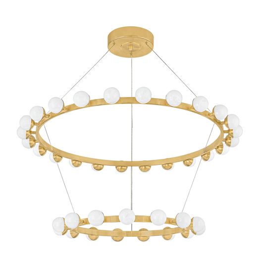 LINUS Chandelier In Vintage Brass Finish