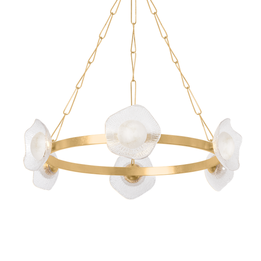 ALMANDINE Chandelier In Vintage Gold Leaf Finish