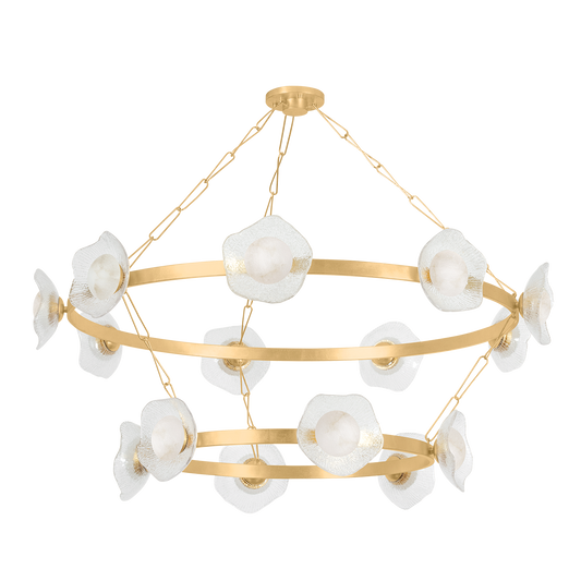 ALMANDINE Chandelier In Vintage Gold Leaf Finish