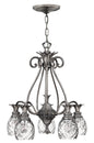 Plantation Small Single Tier Chandelier In Brushed Nickel Finish