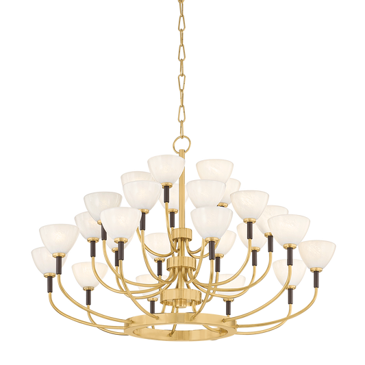 BRAHMA Chandelier In Vintage Polished Brass/Bronze Finish