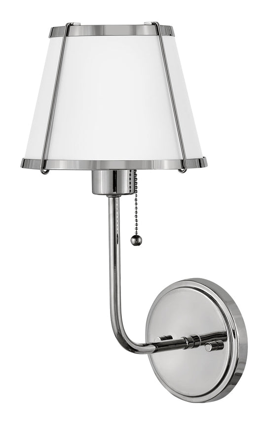 Clarke Medium Single Light Sconce In Polished Nickel Finish