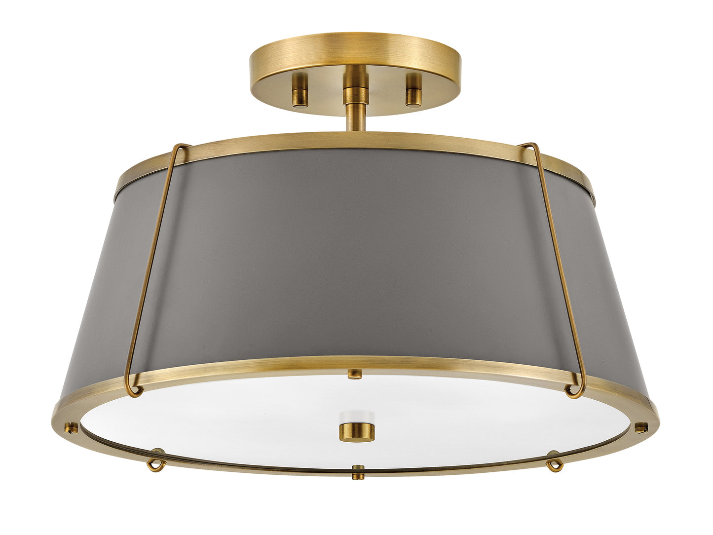 Clarke Medium Semi-Flush Mount In Dark Brass Finish