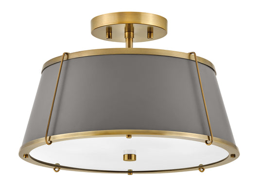 Clarke Medium Semi-Flush Mount In Dark Brass Finish