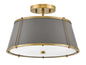 Clarke Medium Semi-Flush Mount In Dark Brass Finish