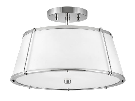 Clarke Medium Semi-Flush Mount In Polished Nickel Finish