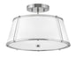 Clarke Medium Semi-Flush Mount In Polished Nickel Finish