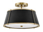 Clarke Medium Semi-Flush Mount In Gold Finish