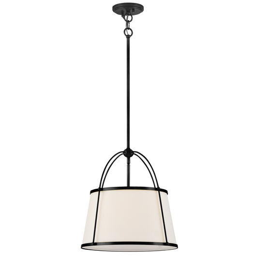 Clarke Large Drum Pendant In Black Finish