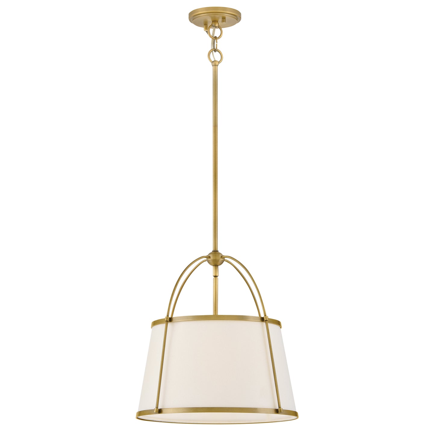 Clarke Large Drum Pendant In Dark Brass Finish