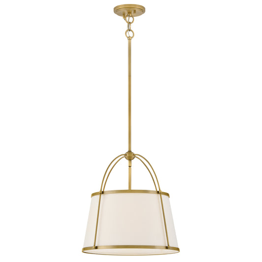 Clarke Large Drum Pendant In Dark Brass Finish