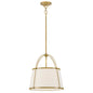 Clarke Large Drum Pendant In Dark Brass Finish