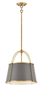 Clarke Large Drum Pendant In Dark Brass Finish