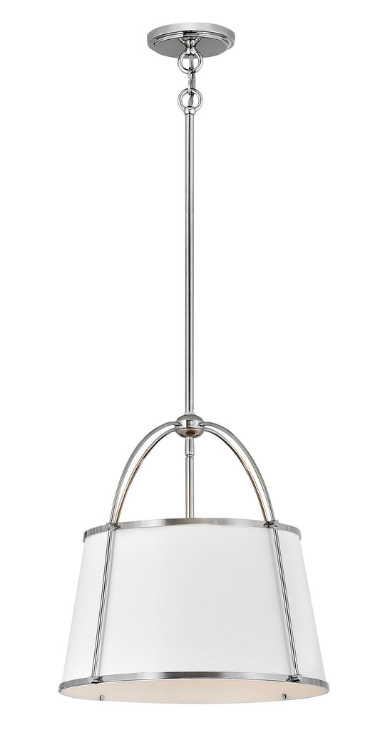Clarke Large Drum Pendant In Polished Nickel Finish