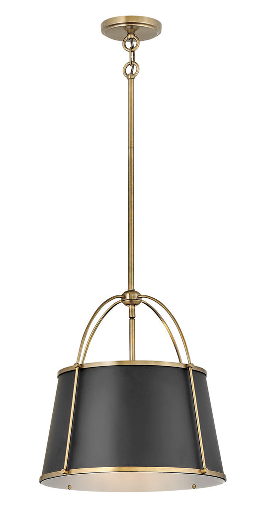 Clarke Large Drum Pendant In Gold Finish