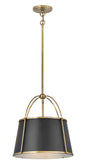 Clarke Large Drum Pendant In Gold Finish