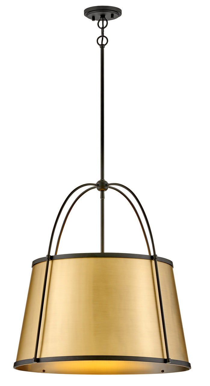 Clarke Medium Drum Chandelier In Black Finish