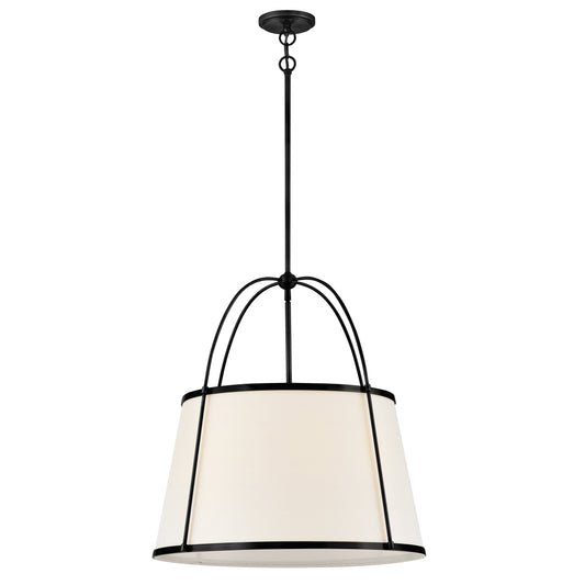 Clarke Medium Drum Chandelier In Black Finish